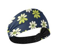 tplaotee Daisy Lime Green and Navy Blue Non-Slip? headbands for women Elastic head bands for women for Athletic Sports Cycling make up hiking
