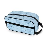 tplaotee Dandelion Glory Blue Portable Toiletry Bag with hanging hook Portable Large Make Up Bag Vertical Free-Standing