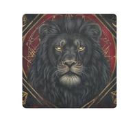 tplaotee Dark fantasy animal mystical black lion Self Adhesive Make Up Bag Cloth Travel Make Up Organizer Wrap Camera Lens Cloth Wrapper For Organization Size 21.7x21.7in