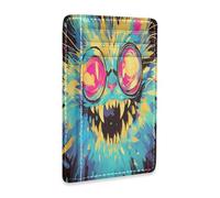 tplaotee Dark Gothic Aesthetics Terror Cat leather slim wallet for women With ID Window RFID Blocking id card holder for Men and Women
