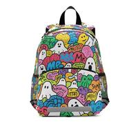tplaotee Doodle Art ghosts kids space backpack leash bookbags for preschool mochilas para adolescentes chicas