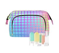 tplaotee Dots Rainbow Colorful Mystery Cosmetic Case Storage Bag Zipper Women's Coin Purse for Toiletry Organizer, dots rainbow colorful mystery, One Size