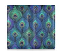 tplaotee Elegant Peacock Feather Blue Leather Toursuit car registration and insurance card holder Document Wallet for ID, Driver's License, Key Contact Information Cards