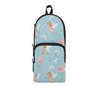 tplaotee Fairy and forests Dreamy Color Nylon 3 Compartments Large Zippered Pencil Bag Multi-purpose and aesthetic Zipper Pencil Case School Stationery pouching for Woman Middle School 1600ml