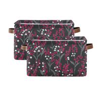 tplaotee Finland Lily Of The Valley Gray Magenta storage baskets,collapsable and waterproof durables fabric cube storage bins with sturdy handle cubbies outdoor outdoor 2 Piecing for kitchen gift