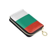tplaotee Flag Bulgaria leather mens card holder wallet with Cion Purse RFID Blocking credit card holder for women with zipper carteras para mujer