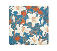 tplaotee flat geometric pattern lily colorful Magic Sticker Cosmetic Bag Cloth Jewelry Organizer Wrap Camera Lens Cloth Wrapper Cosmetic Organizers For Travel Size 21.7x21.7in