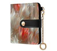 tplaotee Floral Design Marshmallow Cream Ladies Folding Coin Wallet Cute PU Leather Card Wallet for Men Women Travel
