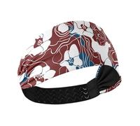 tplaotee FLOWER Lines Abstract Red no slip headband for women Elastic sweatband for Daily use Athletic Sports basketball tennis