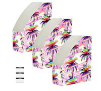 tplaotee Foldable magazine folder organizer 9x12 inches, important document organizer 6 Pack storage file boxes for documents, mail & office papers, Tropical Palm Tree Disco Colorful