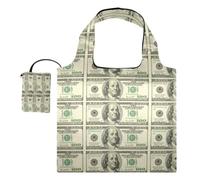 tplaotee Foldable tote Reusable Grocery Bags with Handles Tote Pool Bag For shopping, day trips, traveling Pile Of One Hundred Dollar Bills