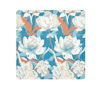 tplaotee fresh floral pattern white blue Art Deco style Magic Sticker Makeup Travel Bag Cloth Travel Make Up Organizer Wrap Camera Lens Cloth Wrapper Makeup For Women Size 21.7x21.7in