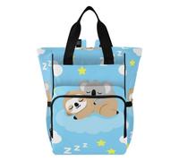 tplaotee Funny Sleeping Sloth with Koala Baby Diaper Bag Backpack Large