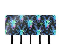 tplaotee Goat Neon Gradient Skull Keys Holder on Wall with Mail Organizer & 5 Self-Adhesive Hanging Wall Hanging for Home Improvement Entryway Doorway