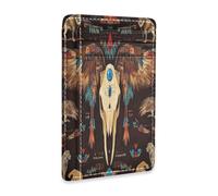 tplaotee Goat Tribe Token leather slim wallets woman With ID Window RFID Blocking wallet inserts for credit cards for Men and Women