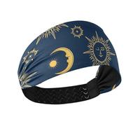 tplaotee Gold Boho Sun Moon no slip thick headbands Elastic hair for Cycling Yoga make up tennis