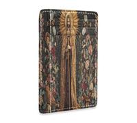 tplaotee Gorgeous God Flowers leather wallets for women slim with money clip RFID Blocking credit card holder wallet for men&women