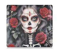 tplaotee Gothic Style Mexican Sugar Skull Girl Premium Leather Auto Registration Insurance & ID Card Holder Essential Wallet Case for ID, Driver's License, Key Contact Information Cards
