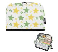tplaotee Green Yellow Stars Pencil Drawing Pencil Cases Large Capacity Pen Bags Slim Multi-Purpose Bag for Girls School Supply lapiceras para ninas