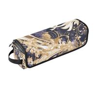 tplaotee Hair Tool Travel Bag for Women with Iron Mat Portable Hair Styling Tool Organizer for Curling Iron Straightener Flat Hair Dryer, Peacock Dark Academia White and Gold_2 Travel Essentials for,