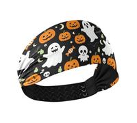 tplaotee Halloween Pumpkins Skulls Ghosts Moisture Wicking women's headbands Elastic sweaty bands for Athletic Sports Athletic Sports hiking hiking