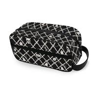 tplaotee Halloween White Skeleton ghosts Portable Cosmetics Bag with hanging hook Large Toiletry Bag For Women with Compartments & Handle