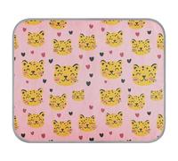 tplaotee Happy Valentine Cartoon Leopard Fun Summer Summer Cooling Self Cooling Outdoor cat Bed for Chihuahua cat Outdoor Portable Mantas frías para Perros M