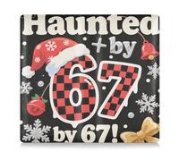 tplaotee Haunted by Six Seven Leather Car Registration & Insurance Card Holder Essential Wallet Case for Driver License, Cards & Essential Documents