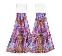 tplaotee Horseshoe Crab Bright Amethyst Light Blue Hand Towels for Bathroom Loop Set of 2 washclothe Dish Rags White