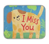 tplaotee I Miss You Cartoon Cute Brown Dog Summer Cooling Blanket Self Cooling Blankets for Outdoor Cats for Bunny Travel Waterproof Mantas frías para Perros M