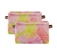 tplaotee James Style Tie-dye Pink Yellow storage baskets,folding and waterproof storage bin with sturdy handle organizing unit unit 2 Piecing for cubby book