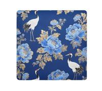 tplaotee Japanese blue-flowered crane Self-Adhesive Makeup Bag Cloth Travel Bag Organizer Wrap Camera Lens Cloth Wrapper Organizer Bags For Women Size 21.7x21.7in