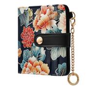 tplaotee Japanese Water Lily Bloom Ladies Slim Foldable Wallet Fancy Premium PU Leather Wallet for Men Women Travel