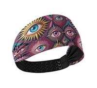 tplaotee Junk Evil Eye Vintage Non-Slip? exercise headbands for women Elastic sweatband for Gym Gym hiking hiking