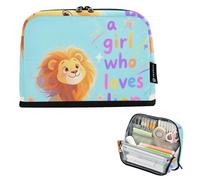 tplaotee Just A Girl Who Loves Lion Pencil Holder Case Large Capacity Pen Bag Expandable Coin for College Student School Supplies materiales escolares para nina
