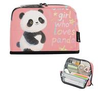 tplaotee Just A Girl Who Loves Panda pencil poucheses Large Capacity Pen Cases Multifunctional Stationery Storage for Teens School materiales escolares para nina