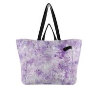 tplaotee Large Canvas Tote Bags Big Sturdy Kitchen Grocery Bags Mom Mama Bag for Men Shopping Trip Lightpurple and White Shadingtie-dye