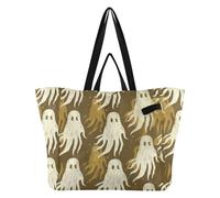 tplaotee Large Tote Bags Trendy Kitchen Grocery Bags Everything Bag for Men Maternity delivery kit Essential Old Style ghosts Gold