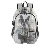 tplaotee Large Travel Backpack for Women Men Boston Terrier Dog Cute Ship 3d Work Bookbag 17.5 inch Laptops Backpack for Adult Business Back Pack 7-18