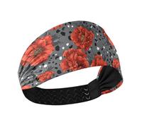 tplaotee Leopard Poppy Gray Moisture Wicking exercise headbands for women Elastic head bandanas for Gym Gym hiking hiking