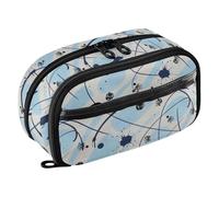 tplaotee Light Blue Spot Wear-Resistant Stationery Organizer Multi-Purpose Pvc Pencil pouching for School Teen Girl Boy Men Women