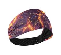 tplaotee Lightning Bolts Gradient Color Cooling athletic headband women Stretchy sweat band for women for Gym Athletic Sports basketball tennis