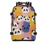 tplaotee Lightweight Small Backpack Men Colorful Square Panda Cartoon Cute