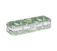 tplaotee Lily Of The Valley Beauty Summer Flowers Designed Plastic Pencil Box Clear Double Deck Penscases For Stationery Supplies With Snap And Lid
