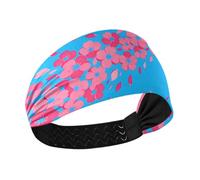 tplaotee Magenta Cherry Blossoms Blue Background Moisture Wicking large headbands for women Elastic sweatbands for Athletic Sports Athletic Sports basketball basketball