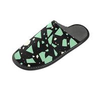 tplaotee Marble Mint Green Women Slippers Soft Slippers For Women Indoor with Memory Foam For House, Bedroom