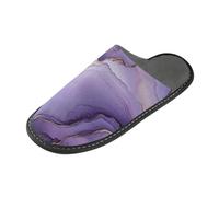 tplaotee Marble Silver Purple Gold Slipper For Women Women Warm Slippers Indoor with Memory Foam For House, Bedroom