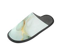 tplaotee Marble White Sage Green Gold Women Slippers Slippers For Women Indoor with Memory Foam For House, Bedroom