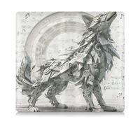 tplaotee Mechanical Style Cybernetic Music Notes Wolf Silver Premium Leather Car Registration and Insurance Card Holder Wallet Accessories Case for Essential Document, Driver License, Cards