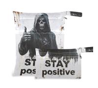 tplaotee Mess-Proof Baby Wet Bag 2 Pack Death God Skull